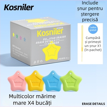 Radieră în formă de stea, cu priză ușoară, fără reziduuri, durabilă și curată, pentru copii între 3 și 6 ani