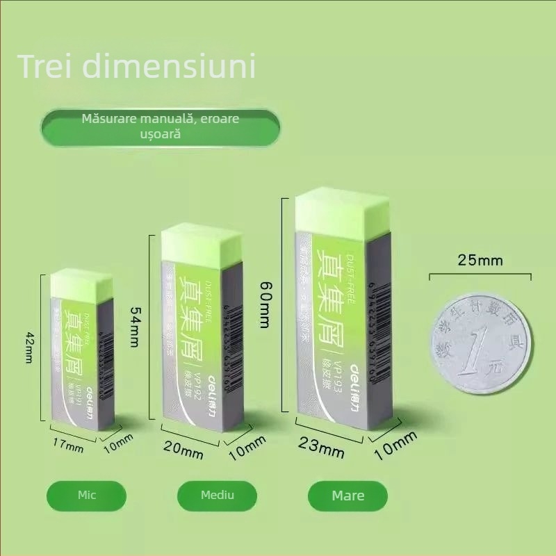 Deli set de 4 radere gel colorate pentru elevi, șterg curat fără a lăsa urme