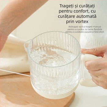 Mixer manual pentru ouă, semi-automat, recipient de amestec cu filtru, multifuncțional, ușor de curățat, cupă de măsurare cu filtru și aparat de bătut smântână