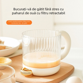 Mixer manual pentru ouă, semi-automat, recipient de amestec cu filtru, multifuncțional, ușor de curățat, cupă de măsurare cu filtru și aparat de bătut smântână
