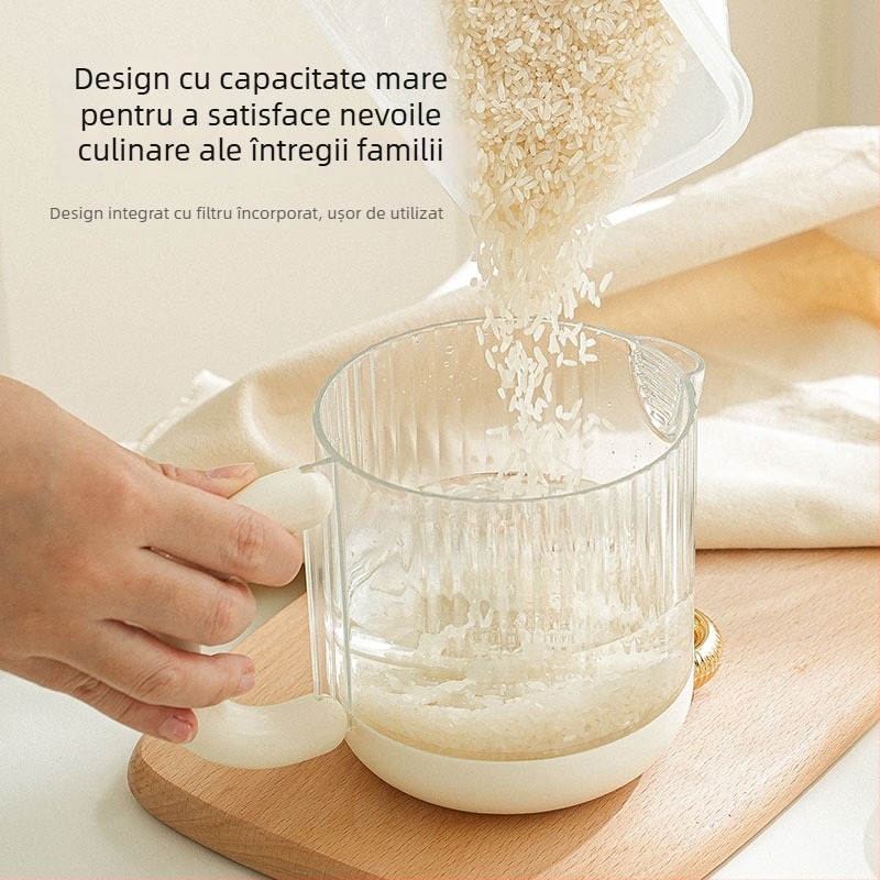 Mixer manual pentru ouă, semi-automat, recipient de amestec cu filtru, multifuncțional, ușor de curățat, cupă de măsurare cu filtru și aparat de bătut smântână