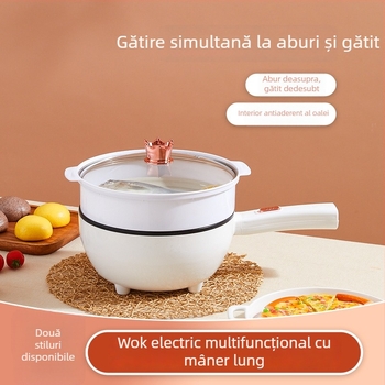 Wok electric cu design integrat, antiaderent, multifuncțional pentru uz casnic
