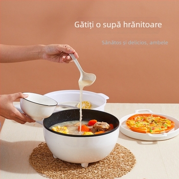 Wok electric cu design integrat, antiaderent, multifuncțional pentru uz casnic
