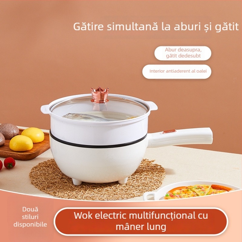 Wok electric cu design integrat, antiaderent, multifuncțional pentru uz casnic