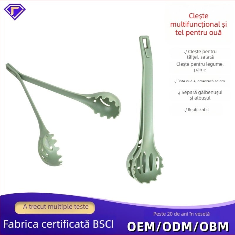 Separator de ouă și tel, 2-în-1 tel manual cu clips de filtrare, clemă pentru paste și strecurător de bucătărie