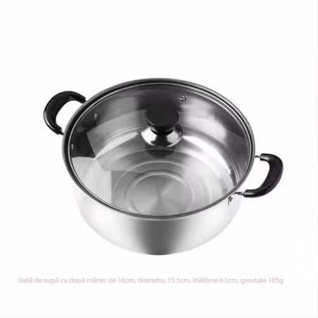 Oală din oțel inoxidabil cu mâner unic, pentru lapte și supă, mică oală pentru paste, ustensile de bucătărie pentru uz casnic, compatibilă cu aragaz pe gaz și plită cu inducție