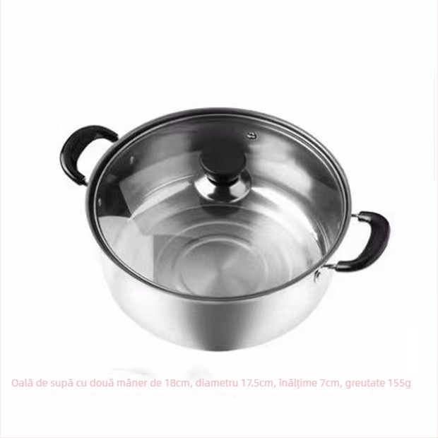 Oală din oțel inoxidabil cu mâner unic, pentru lapte și supă, mică oală pentru paste, ustensile de bucătărie pentru uz casnic, compatibilă cu aragaz pe gaz și plită cu inducție