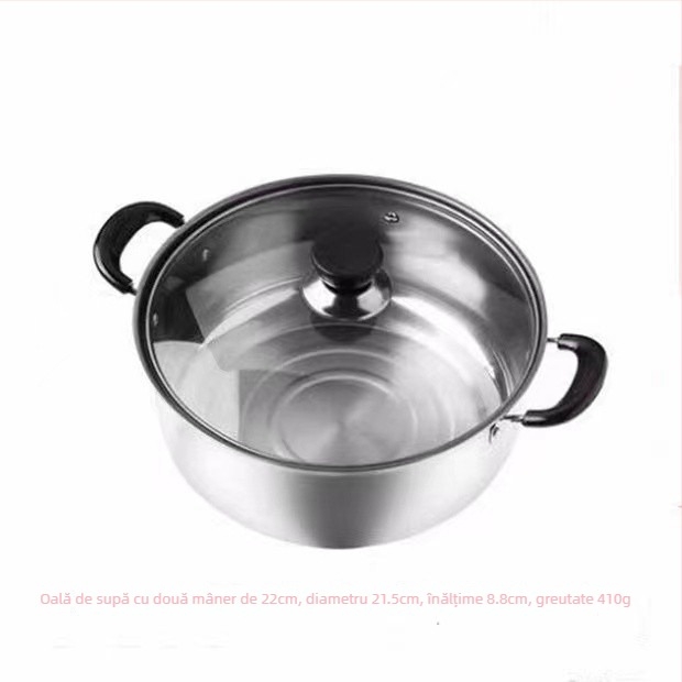 Oală din oțel inoxidabil cu mâner unic, pentru lapte și supă, mică oală pentru paste, ustensile de bucătărie pentru uz casnic, compatibilă cu aragaz pe gaz și plită cu inducție