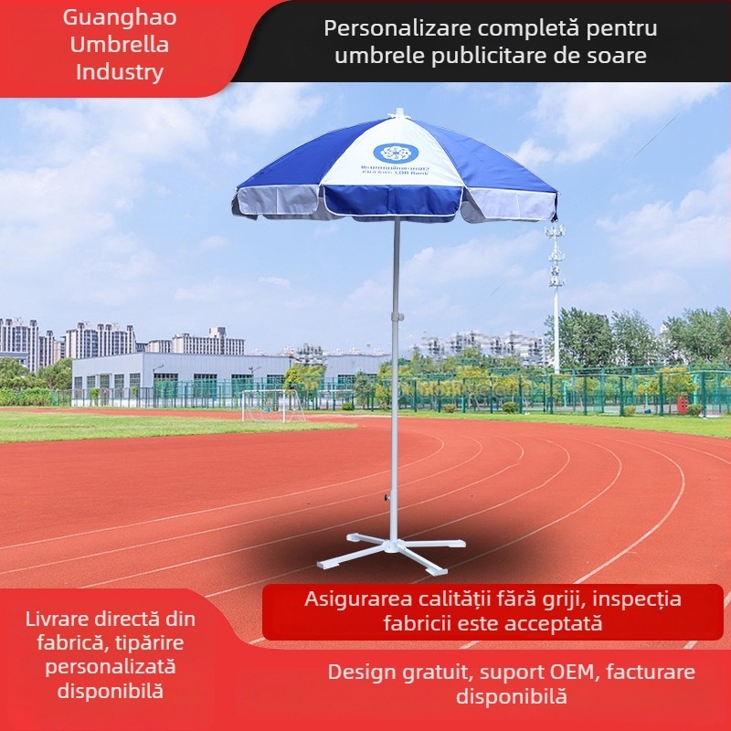 Umbrelă de plajă personalizată pentru exterior, pentru camping și pescuit, umbrelă pliabilă cu imprimare a siglei