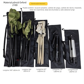 Sac de depozitare din material Oxford, cu șnur, pentru echipament outdoor: umbrelă, beț de drumeție, suport pentru lanternă, undiță de pescuit