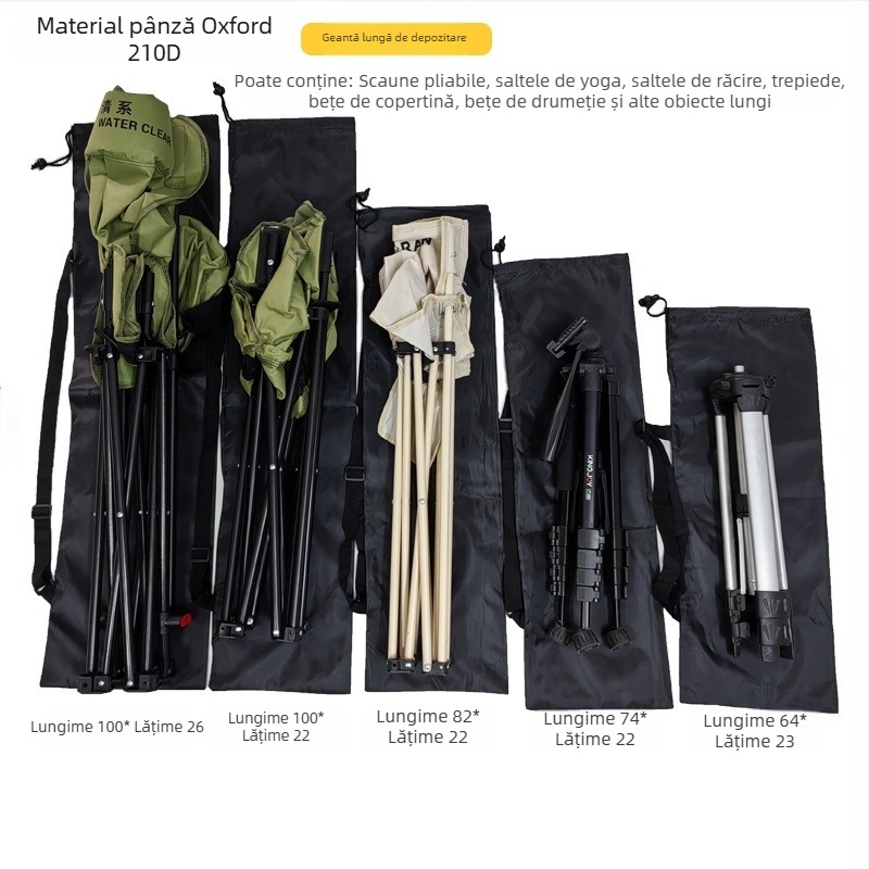 Sac de depozitare din material Oxford, cu șnur, pentru echipament outdoor: umbrelă, beț de drumeție, suport pentru lanternă, undiță de pescuit