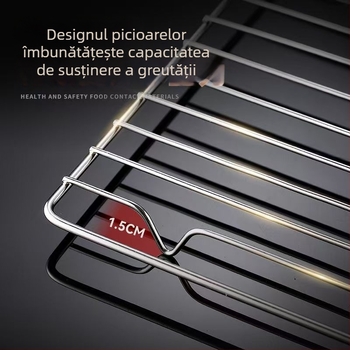 Grătar din oțel inoxidabil cu picioare, grilă dreptunghiulară de răcire și scurgere de ulei pentru cuptor și coacere