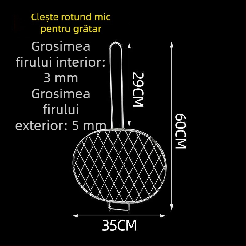 Clește pentru pește la grătar din oțel inoxidabil, cu plasă densă pentru grătar în aer liber
