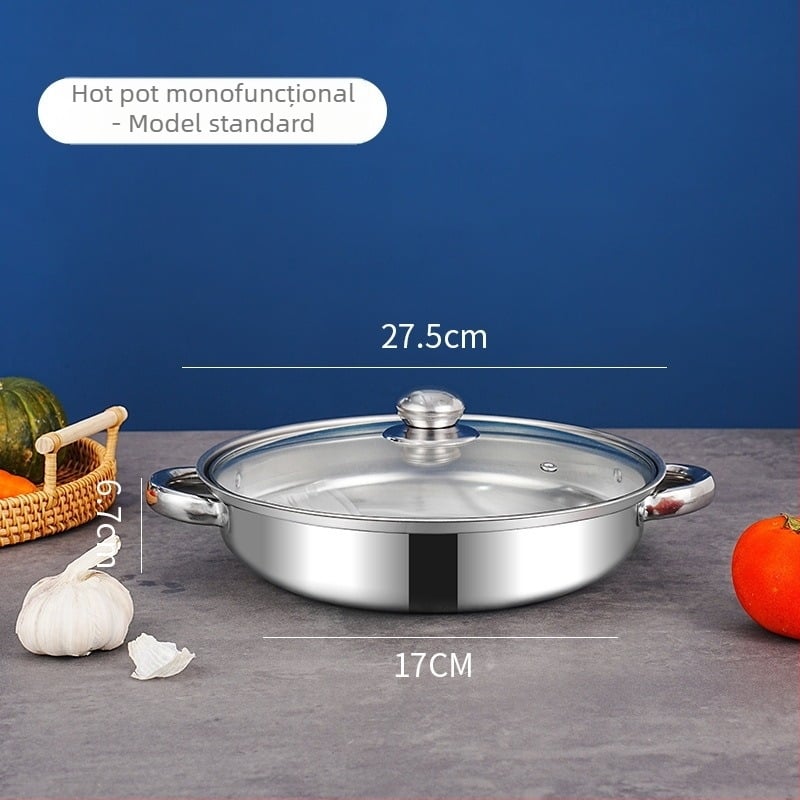 Oală cu aburi din oțel inoxidabil, dublu nivel, 28 cm, pentru gătire la abur a supelor, uz casnic, cu două mâneri, capacitate mare