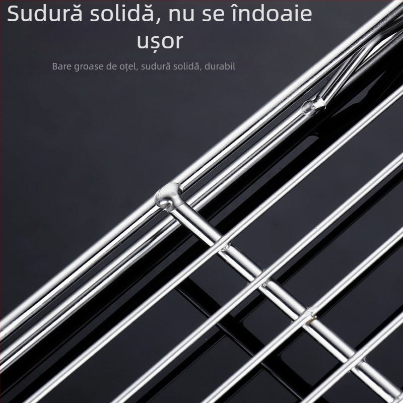 Suport din oțel inoxidabil pentru carne de porc, raft cu două niveluri pentru răcire, vitrină pentru carne, grill, utilizare comercială cu două niveluri
