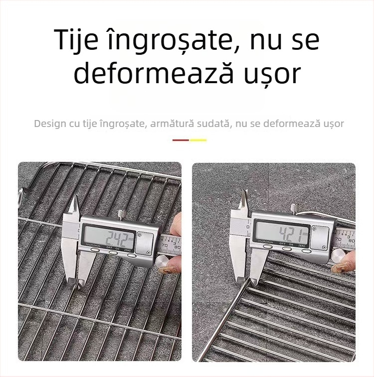 Grilă pătrată din oțel inoxidabil, plasă cu drenaj și separator de grăsimi, pentru coacere, răcire prăjituri și pâine