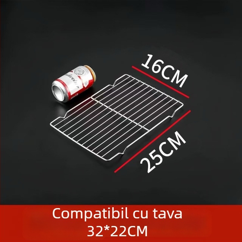 Grilă pătrată din oțel inoxidabil, plasă cu drenaj și separator de grăsimi, pentru coacere, răcire prăjituri și pâine