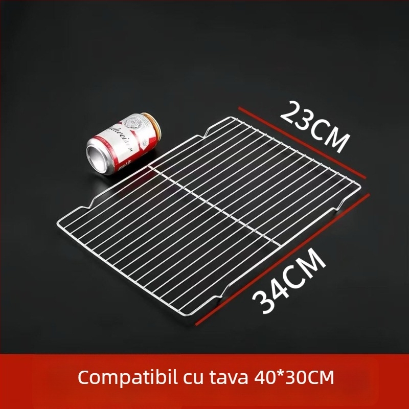 Grilă pătrată din oțel inoxidabil, plasă cu drenaj și separator de grăsimi, pentru coacere, răcire prăjituri și pâine