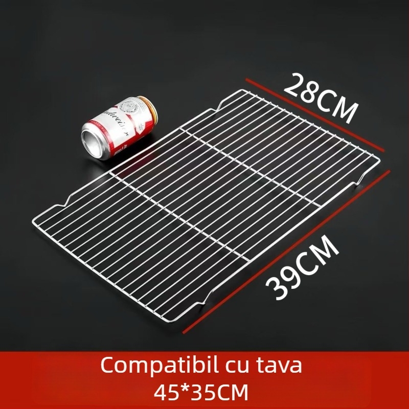 Grilă pătrată din oțel inoxidabil, plasă cu drenaj și separator de grăsimi, pentru coacere, răcire prăjituri și pâine