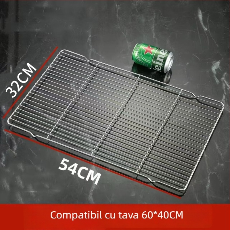 Grilă pătrată din oțel inoxidabil, plasă cu drenaj și separator de grăsimi, pentru coacere, răcire prăjituri și pâine