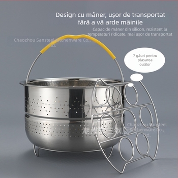 Coș de aburi pentru rice cooker din oțel inoxidabil 304, cu mânere și picioare