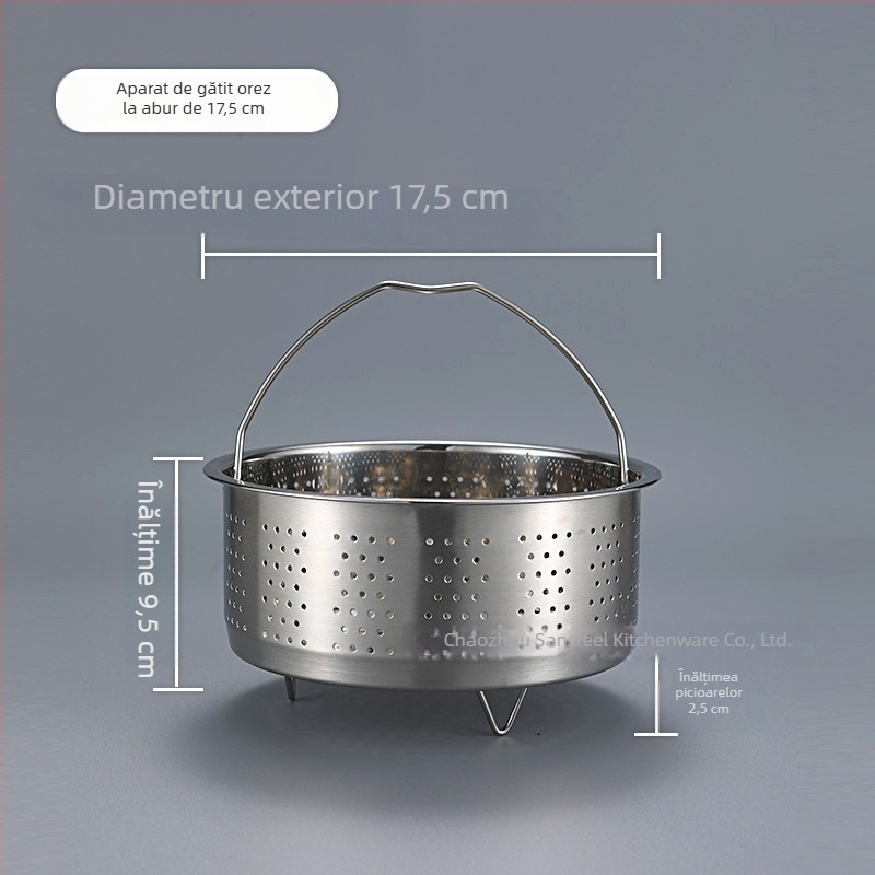 Coș de aburi pentru rice cooker din oțel inoxidabil 304, cu mânere și picioare