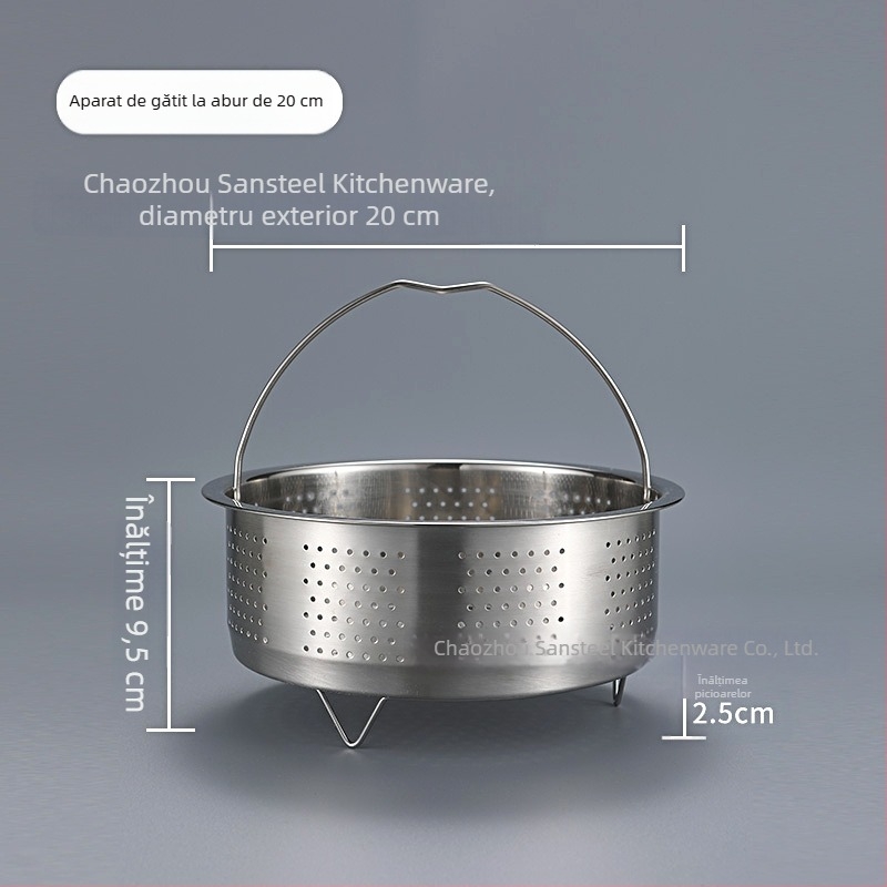Coș de aburi pentru rice cooker din oțel inoxidabil 304, cu mânere și picioare