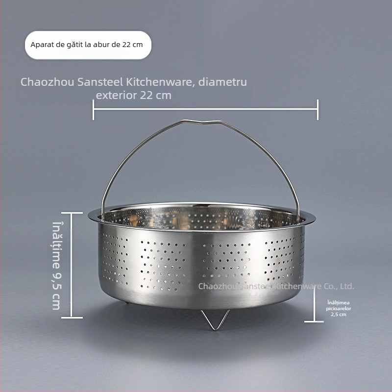 Coș de aburi pentru rice cooker din oțel inoxidabil 304, cu mânere și picioare