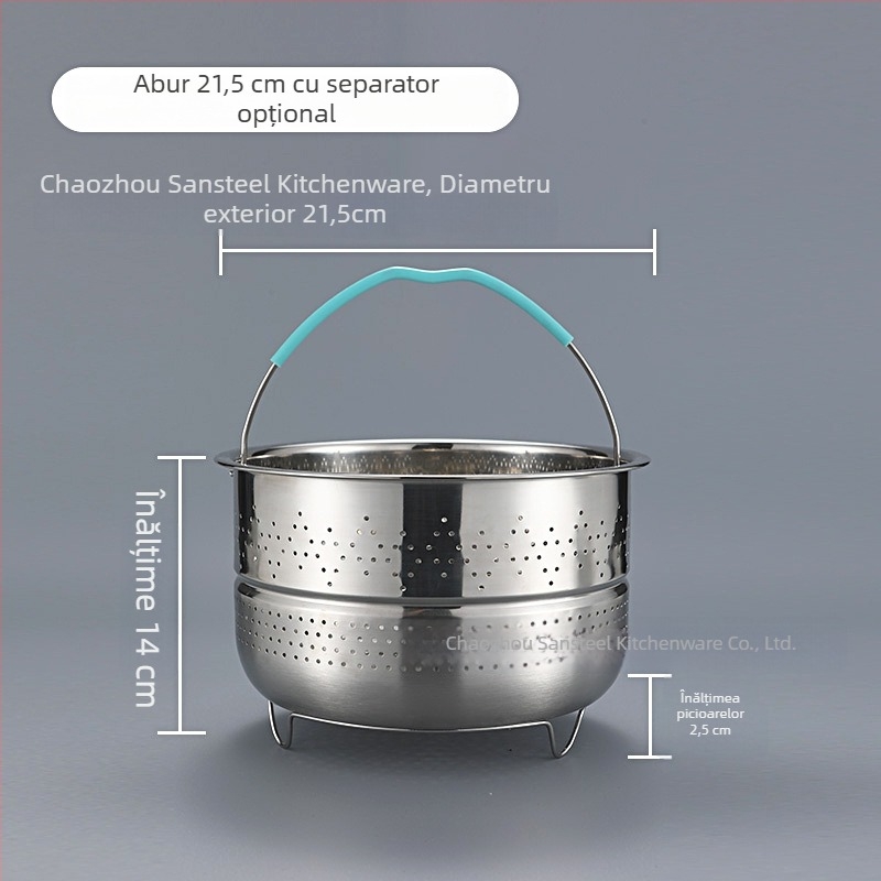 Coș de aburi pentru rice cooker din oțel inoxidabil 304, cu mânere și picioare