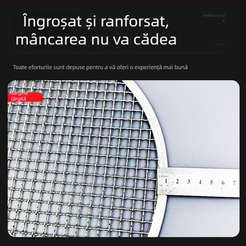 Grătar rotund din oțel inoxidabil, plasă metalică portabilă pentru gătit în aer liber, plasă din oțel îngroșată pentru grătare cu cărbune și grătare electrice în stil coreean