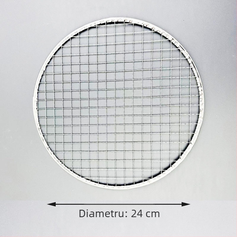 Grătar rotund din oțel inoxidabil, plasă metalică portabilă pentru gătit în aer liber, plasă din oțel îngroșată pentru grătare cu cărbune și grătare electrice în stil coreean
