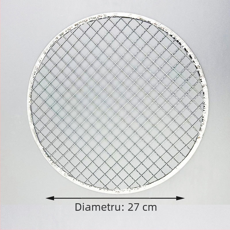 Grătar rotund din oțel inoxidabil, plasă metalică portabilă pentru gătit în aer liber, plasă din oțel îngroșată pentru grătare cu cărbune și grătare electrice în stil coreean