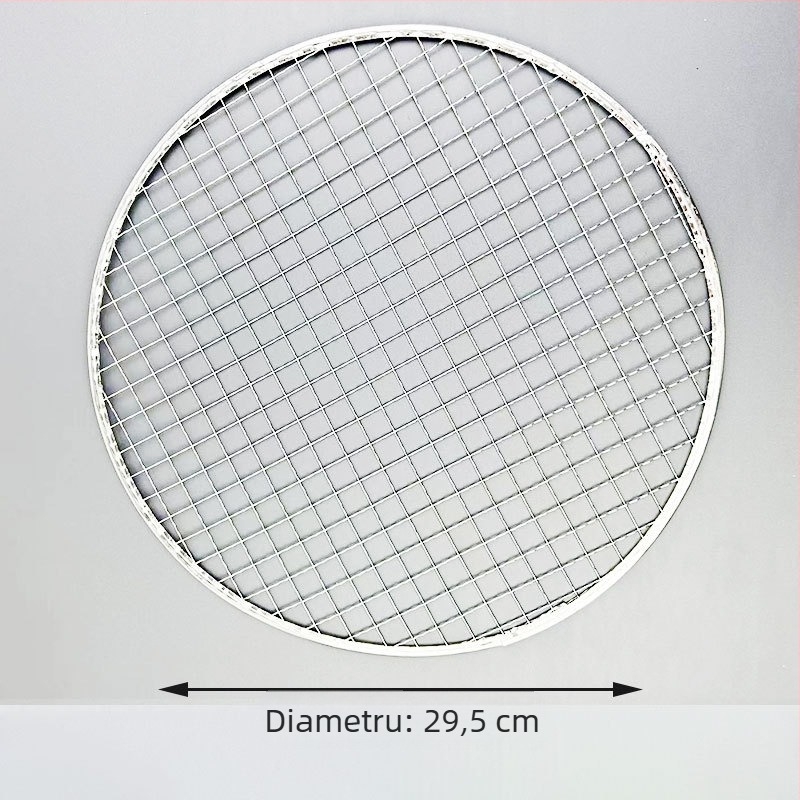 Grătar rotund din oțel inoxidabil, plasă metalică portabilă pentru gătit în aer liber, plasă din oțel îngroșată pentru grătare cu cărbune și grătare electrice în stil coreean