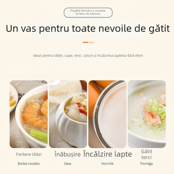 Oală ceramică neacoperită pentru uz casnic — toate într-un singur vas: tăiței, lapte, mâncare pentru bebeluși și supă