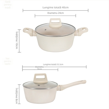 Oală ceramică neacoperită pentru uz casnic — toate într-un singur vas: tăiței, lapte, mâncare pentru bebeluși și supă