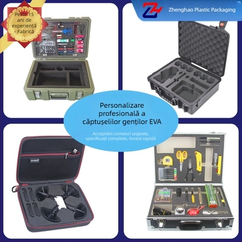 Cutie de unelte din aluminiu, cu înveliș EVA personalizabil, inserție din spumă și tavă interioară EVA, gravată CNC dintr-o singură piesă, 28–80°