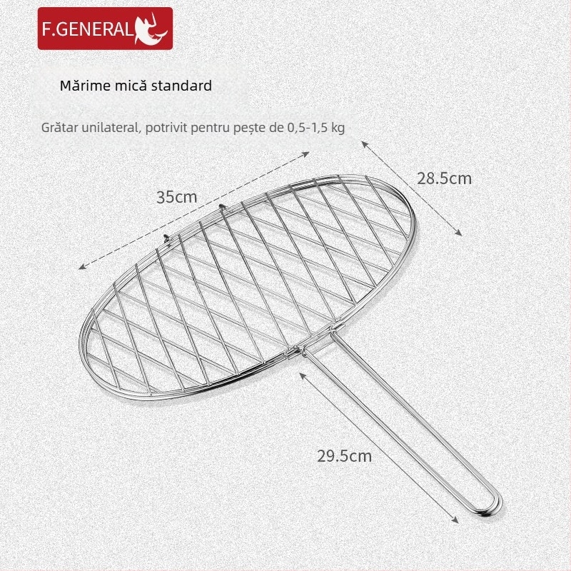 Set de accesorii pentru grătar din oțel inoxidabil: clește pentru pește, plasă de grătar și grilaj