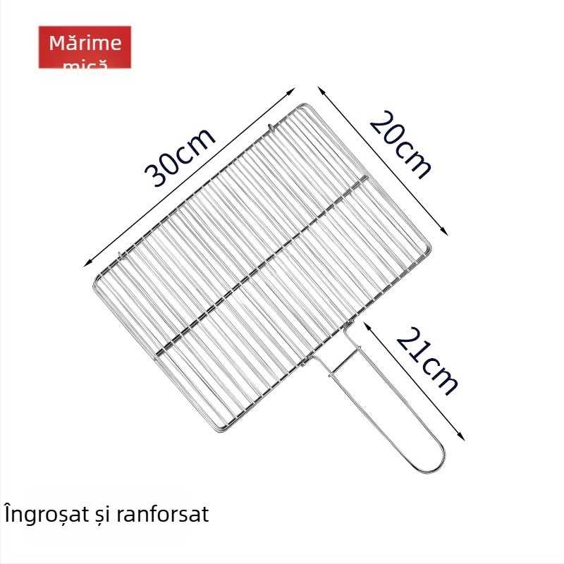 Set de accesorii pentru grătar din oțel inoxidabil: clește pentru pește, plasă de grătar și grilaj