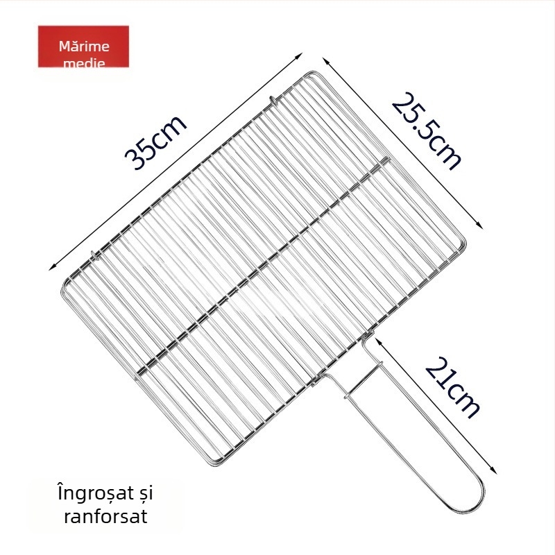 Set de accesorii pentru grătar din oțel inoxidabil: clește pentru pește, plasă de grătar și grilaj