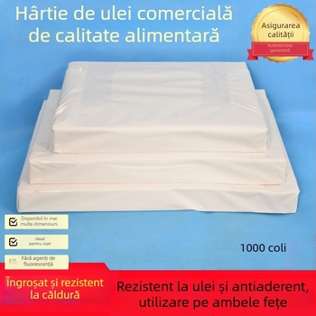 Hârtie de copt rezistentă la temperaturi înalte, cu acoperire siliconică, absorbantă la grăsimi pentru cuptor și grătar