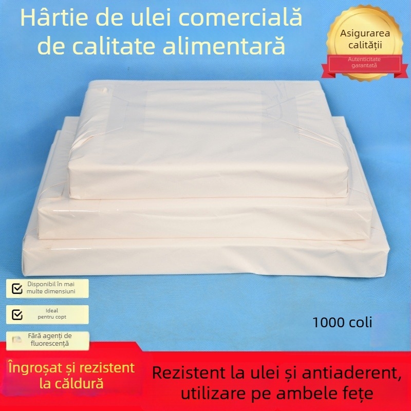 Hârtie de copt rezistentă la temperaturi înalte, cu acoperire siliconică, absorbantă la grăsimi pentru cuptor și grătar