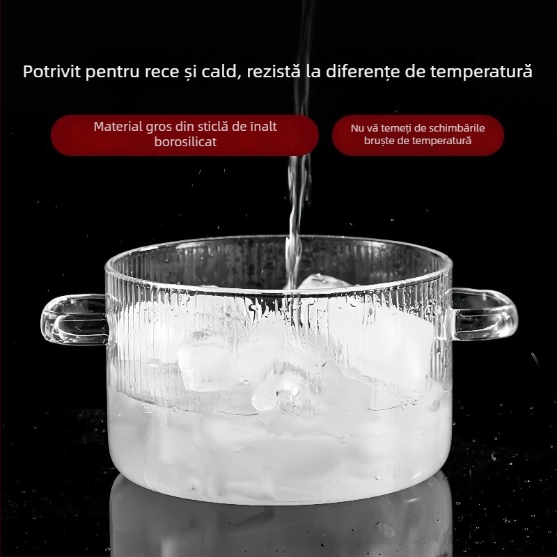 Oală de sticlă în formă de urs, cu două mânere, rezistentă la temperaturi înalte, potrivită pentru flacără deschisă, capacitate 1,1–2 L, pentru lapte, vin, terci și supă