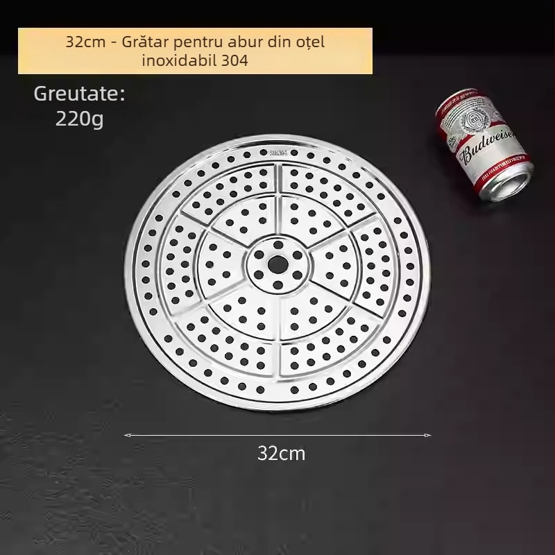 Tavă circulară pentru aburi din oțel inoxidabil 304, pentru uz casnic, raft pentru aburi, coș/grilă pentru aburi