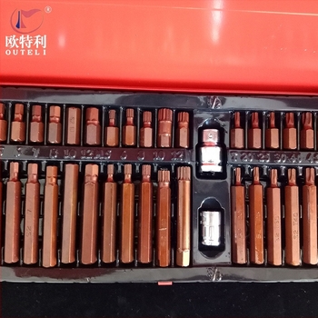 Set de 40 de piese din oțel aliat S2, cu biți în formă Torx, șurubelniță manuală și capete cu priză pentru reparații auto
