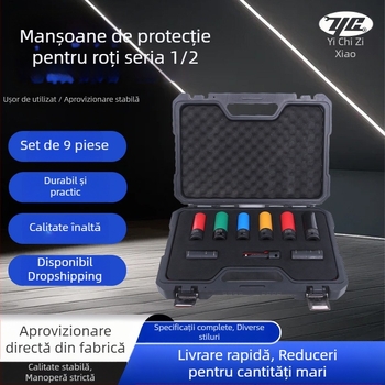 Set de 9 piese cu protecție pentru butuc, 1/2 inch – mari, medii, mici – unelte auto profesionale