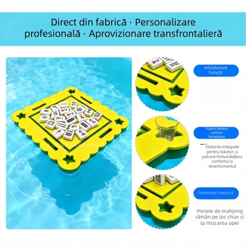 Covoraș EVA pentru masă de mahjong, impermeabil și antiderapant, imprimat personalizat, 80x80x5 cm