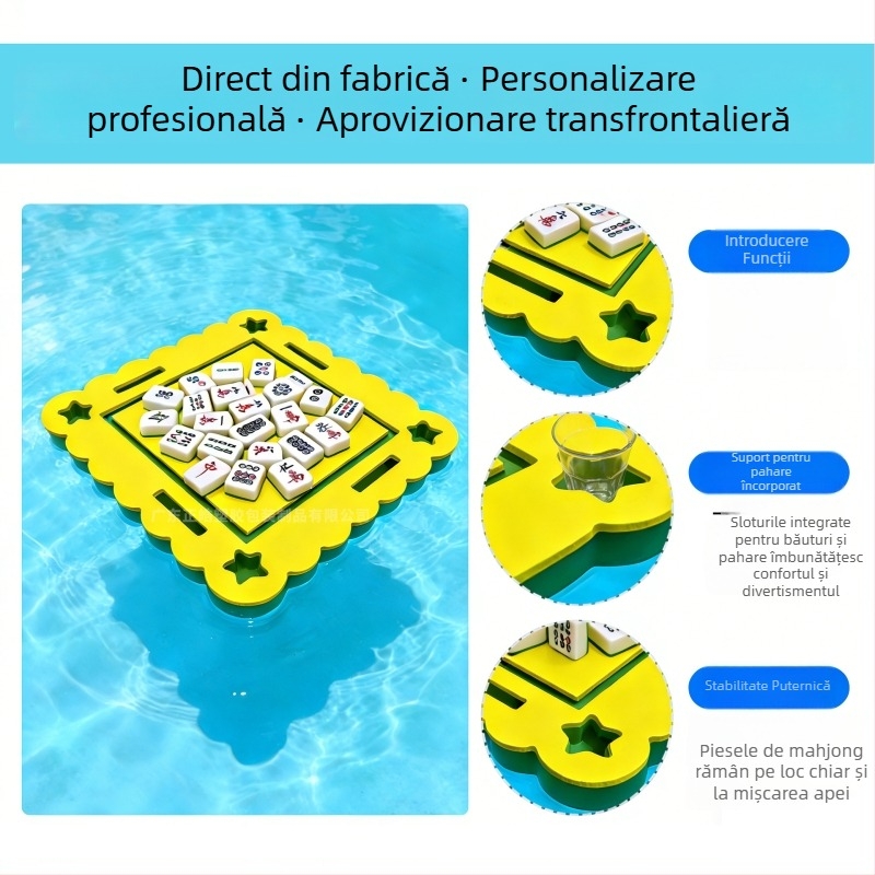 Covoraș EVA pentru masă de mahjong, impermeabil și antiderapant, imprimat personalizat, 80x80x5 cm
