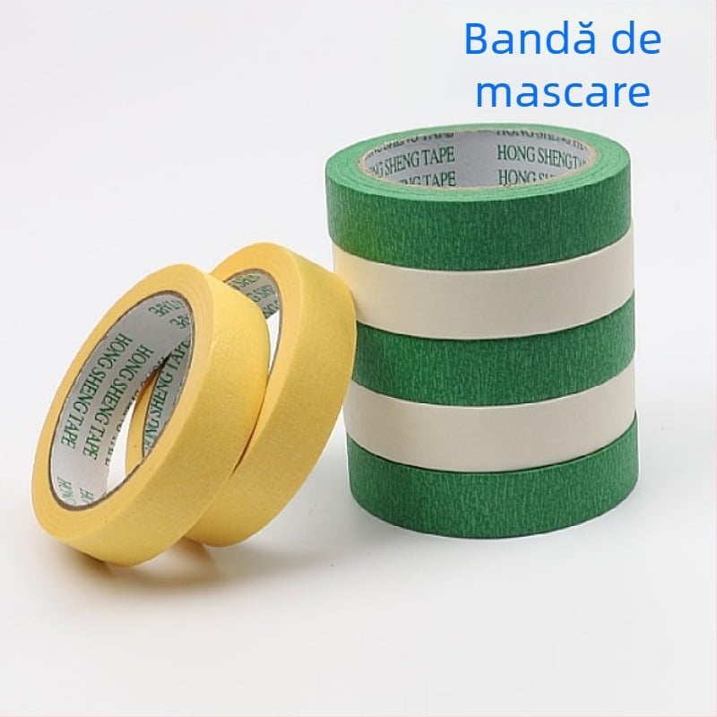 Hârtie de mască verde pentru pereți exteriori, bandă de mascaj cu un singur strat pentru vopsire și separarea culorilor