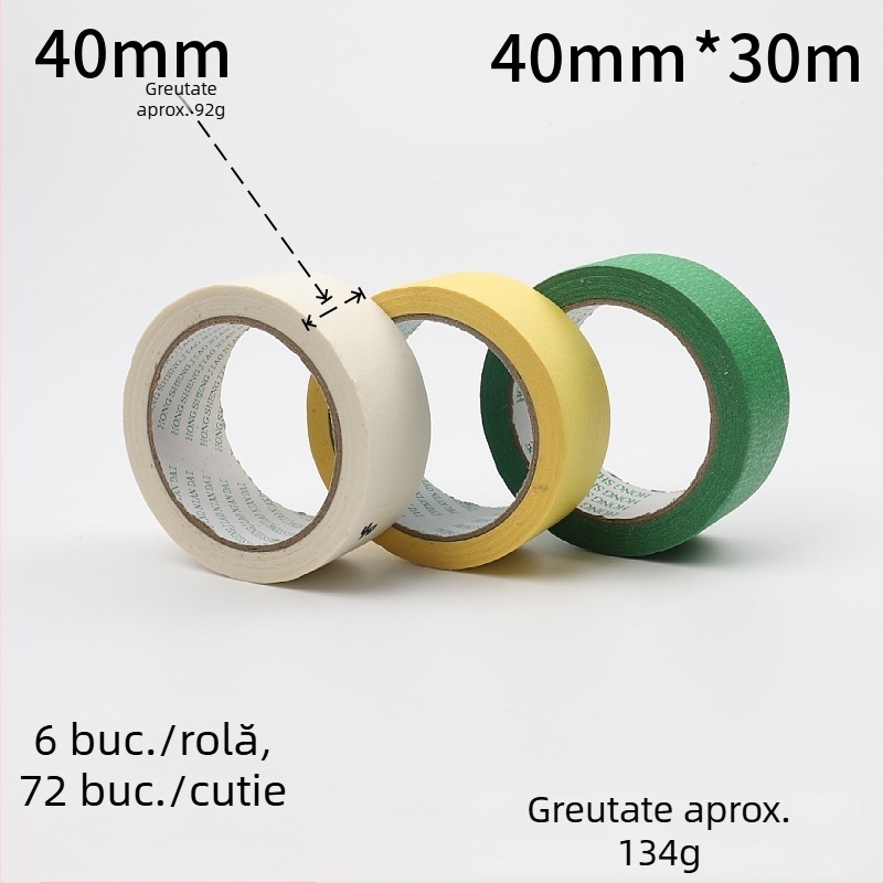 Hârtie de mască verde pentru pereți exteriori, bandă de mascaj cu un singur strat pentru vopsire și separarea culorilor