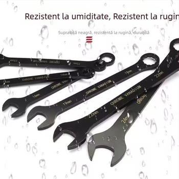 Set de chei combinate cu chei cu capăt deschis și clichet, 8–24, din oțel cu conținut înalt de carbon, durabil